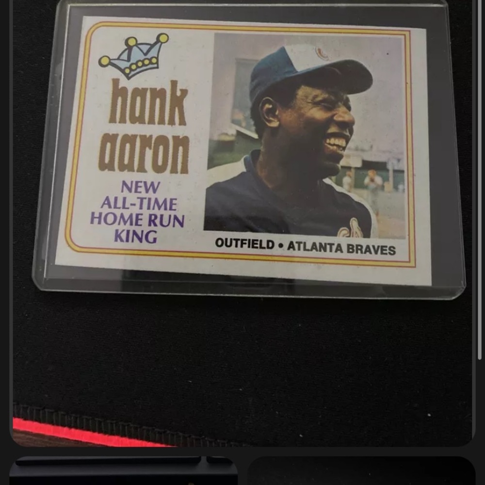 Hank Aaron tops 1974 baseball card #1 all time home run king card